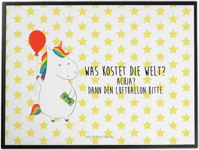 Produktbild von Mr. & Mrs. Panda Schreibunterlage Einhorn Luftballon - Weiß - Geschenk, Schreibtischauflage, Unicorn, Lebenslust, schreibtischunterlage, Einhörner, schreibtischschutz