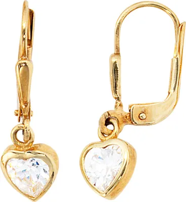 Produktbild von Ohrringe Ohrhänger Boutons Zirkonia Herz Herzen 333 Gold Gelbgold Damen