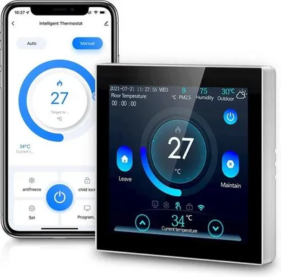 Immagine prodotto di Termostato intelligente - Premium - Termostato compatibile con app - Integrazione con Alexa e Google