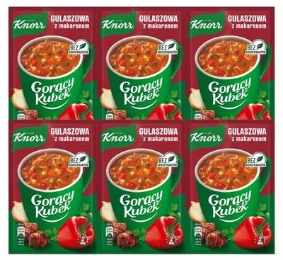 Produktbild von Knorr Gulaschsuppe Instant 6x 16g - Tassensuppe mit Nudeln Quick Soup