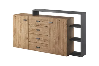 Zdjęcie produktu dla Komoda BOTA Szerokość 180 cm Antracyt / Dąb Ribbec Helvetia Meble 24JRFG27