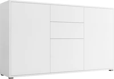 Produktbild von MIRJAN24 Kommode Gesita K3D2SZ, Stilvoll Wohnzimmer Sideboard mit 2 Schubladen und Türen, Schlafzimmer Highboard, Kollektion (Farbe: Weiß)