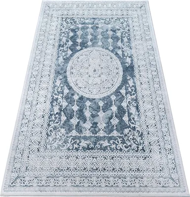 Produktbild von Teppich ACRYL VALENCIA 2328 ORNAMENT Blau / Elfenbein Blau 80x150 cm