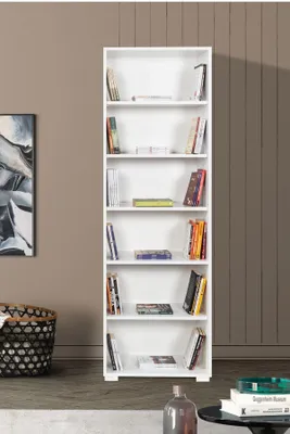 Productafbeelding van Skye Decor, hoogwaardige boekenkast, wit, 100% melamine, 60x187x30 cm
