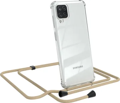 Produktbild von EAZY CASE Handykette kompatibel mit Samsung Galaxy A12, Handyhülle mit Umhängeband, Handykordel, Schutzhülle Clear, Band in Blau