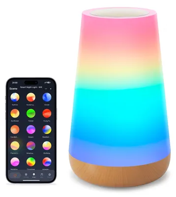 Immagine prodotto di Lampada da comodino intelligente, lampada da tavolo Wi-Fi, controllo tramite app, cambio colore RGB