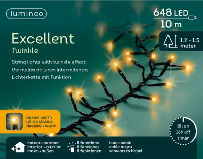 Produktbild von Lumineo Lichterkette EXCELLENT TWINKLE 648 LED 10 m klassisch warm