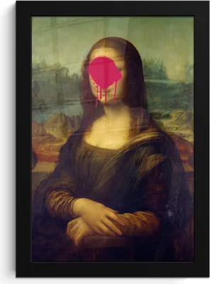 Produktbild von MuchoWow® MuchoWow® Gerahmtes Poster Mona Lisa - Leonardo da Vinci - Rosa 20x30 cm - Poster mit zchwarzem Bilderrahmen - Drucken - Bilder Poster im Rahmen