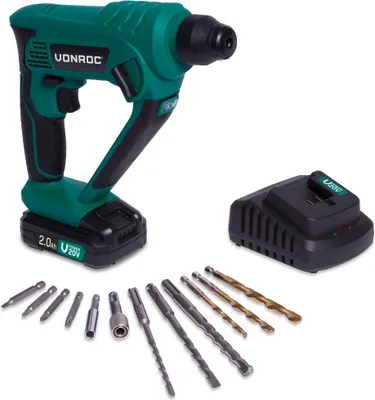 Produktbild von Vonroc Akku-Bohrhammer - VPower 20 V - Inkl. 2,0 Ah Akku und Ladegerät