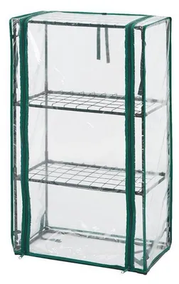 Image de Serre de 46x24x80 cm avec film transparent et structure en métal robuste