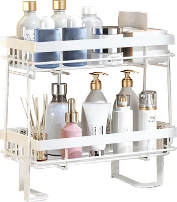 Produktbild von Heikoeco® Abnehmbares Toilettenregal, über dem WC, Metall-WC-Aufbewahrungsregal, WC-Aufbewahrungsregal, platzsparendes WC-Regal Schwarz Weiß