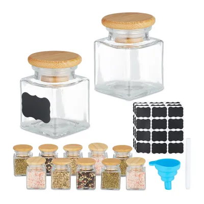 Produktbild von relaxdays Gewürzgläser-Set mit Bambusdeckel
