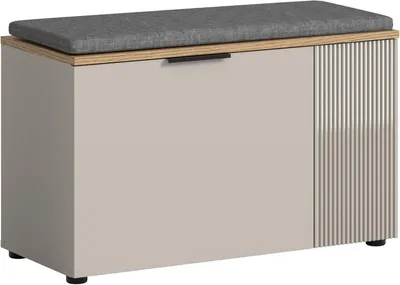 Productafbeelding van Bank met opbergruimte, inclusief kussen, met een kasjmierdecor en twee deuren.