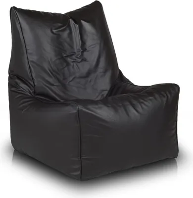 Produktbild von Ecopuf - Sitzsack Bean Bag, aus Kunstleder, 75 x 75 cm - Solid Schwarz E14