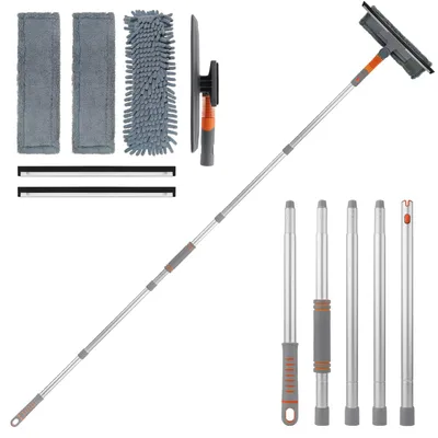 Fensterwischer mit Teleskopstange 58-200 cm, 3-in-1 Set