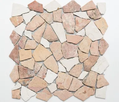 Produktbild von Mosaik Fliese Marmor Naturstein beige rot Bruch Ciot RossoCream MOS44-30-130