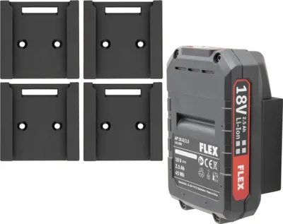 Produktbild von 4x Akkuhalter für FLEX Akku Wandhalter Akkuwandhalter Wandhalterung Halter Flex 18V