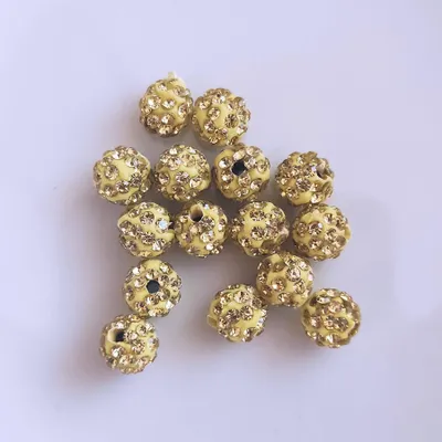 Immagine prodotto di Perline Shamballa, glitter, 10 mm, 10 pezzi, verde chiaro