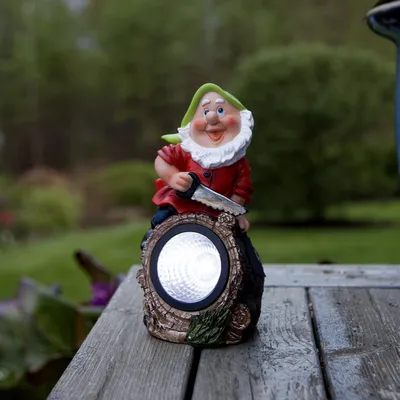 Produktbild von LED Solar Gartenzwerg GNOMY - Spot mit weißer LED - H: 21cm - Dämmerungssensor