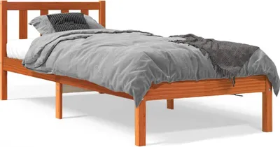 Produktbild von vidaXL Massivholzbett ohne Matratze Wachsbraun 90x200 Kiefernholz