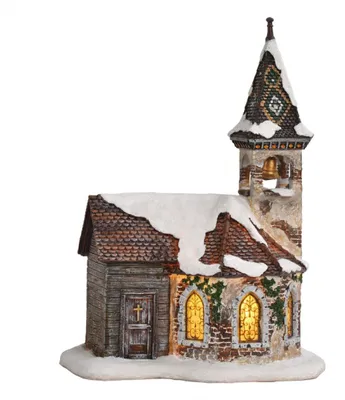 Productafbeelding van Kersthuisje sint Chevalier kerk 17x14x24 cm Luville