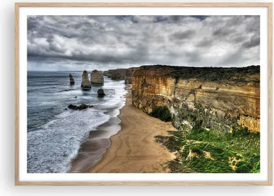 Produktbild von Gerahmtes Poster - Rahmen in heller Eiche - Strand Ozean Landschaft - 100x70 cm - Wand Bild - Wanddeko - Wandbilder - Wandposter - Bilderrahmen - Bilder - Kunstdruck - Wandbild - P2NAA100x70-0141