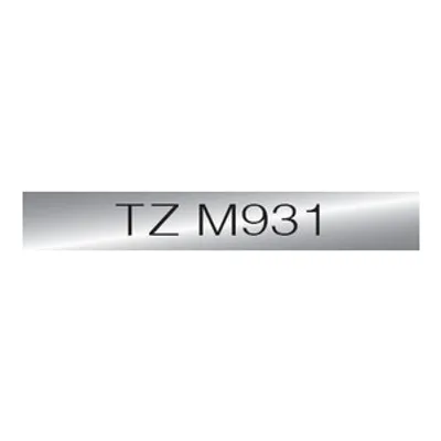 Produktbild von Brother Matt Laminated Labelling Tape - 12mm, Black/Silver, TZ, Japan, 8 m, 70,5 mm, 92 mm, 20 mm