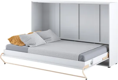 Produktbild von Schrankbett 120 x 200 Horizontal CP-05 Weiß Hochglanz LENART CONCEPT PRO Wandklappbett