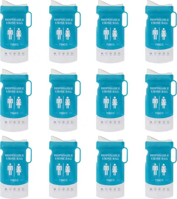 Produktbild von 6/12/24 Stück 750 ml Einweg-Urinalbeutel, auslaufsicher, umweltfreundlich, tragbarer Camping-Pipibeutel, Kotzbeutel für Schwangere, Patienten, Kinder, Reisen, Notfall