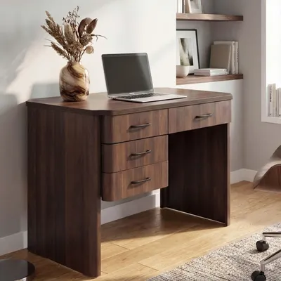 Produktbild von Schreibtisch MCW-P42, Bürotisch Computertisch, 4 Schubladen MDF 78x110x60cm  Walnuss-Optik