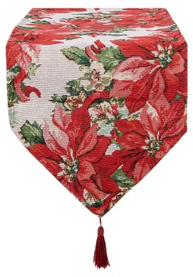 Produktbild von Clayre & Eef Tischläufer Weihnachten 33x180 cm Rot Polyester