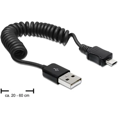 Produktbild von Delock - USB-Kabel - USB (M) zu Micro-USB Typ B (M) - 60 cm - gewickelt - Schwarz