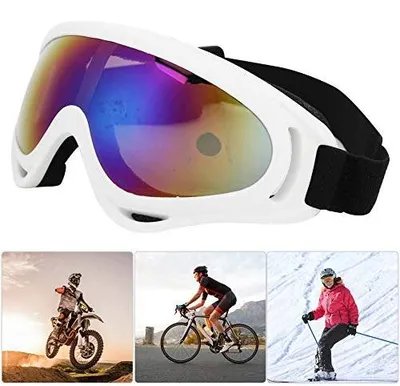 Zdjęcie produktu dla Gogle narciarskie dzieci wiatroszczelne snowboard rower unisex białe
