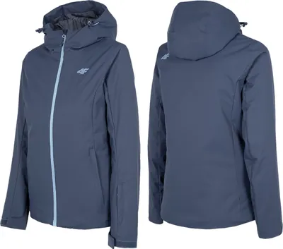 Produktbild von 4F Winterjacke Damen Snowboardjacke Skijacke mit Kapuze Warm Winter Jacke Wassersäule 5.000 mm Winddicht Wasserdicht Blau S