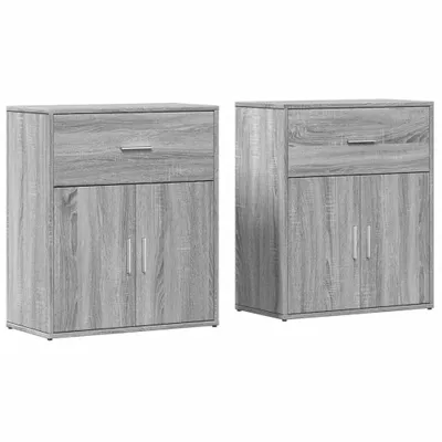 Produktbild von Sideboards 2 Stk. Grau Sonoma-Eiche 60x31x70 cm Holzwerkstoff