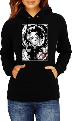 Produktbild von Damen Kapuzenpullover Japan Animation Manga Anime Comics Demon Anime Slayer Tanjiro Kamado 04 Tanjiro, Lady L / Schwarz