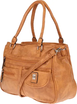 Produktbild von Große Damen Tasche Schultertasche Umhängetasche Henkeltasche Leder Optik Bag Cognac