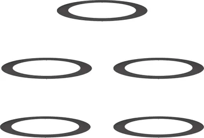 Produktbild von vidaXL geeignet für flache Baumringe 5 Stk. Schwarz Ø90/120 cm Stahl