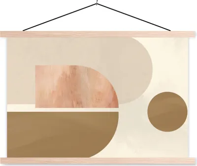 Produktbild von MuchoWow® Textilposter Rosa - Design - Abstrakt 120x80 cm mit holzfarbenen Rahmen - Aufhängeset