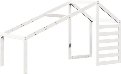 Obrázek produktu pro vidaXL Stříška na dětskou postýlku bílá 188x97x113 cm borovicový masiv