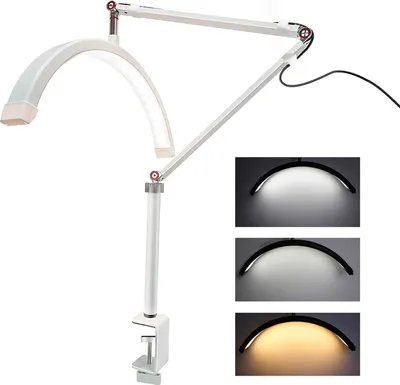 Obrázek produktu pro Andoer HD-M3X stolní LED video světlo Half Moon Filling Light 3000K-6000K stmívatelné s C-svorkou Stolní kovový stojan pro kosmetický salon Make-up Noční světlo pro živé vysílání