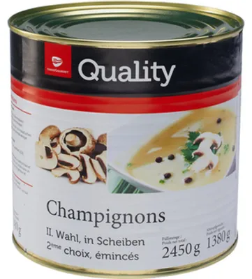 Zdjęcie produktu dla TGQ Pieczarki Krojone w Plastry 2,45 kg