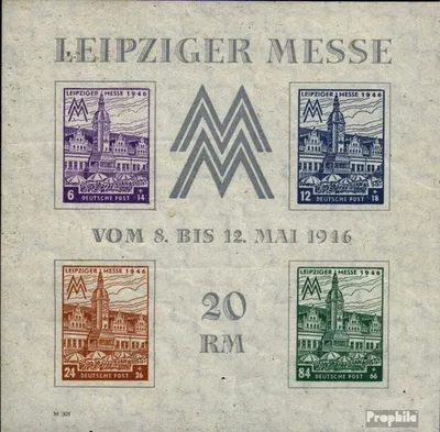 Produktbild von Briefmarken Sowjetische Zone (All.Bes.) 1946 Mi Block5YZ (kompl.Ausg.)  mit Attest postfrisch Leipziger Messe