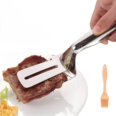 Produktbild von Grillzange, 26 cm, 304 Edelstahl, Spatel und Zange in einem, für den Grill