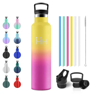 Produktbild von JAPORIA Isolierflasche 1L, Trinkflasche Kohlensäure Geeignet, Auslaufsicher Edel