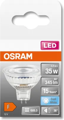 Produktbild von Osram 4058075796812, 3,8 W, 35 W, GU5.3, 345 lm, 15000 h, Kaltweiße