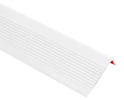 Image de Bande de finition pour marches d'escalier - Profilé en PVC autocollant - 10 m - Souple - Antidérapant - Pour l'intérieur et l'extérieur - Blanc