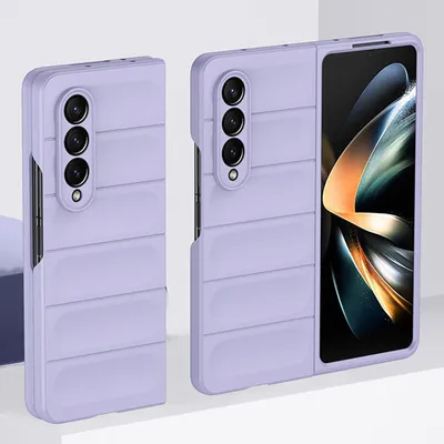 Produktbild von Galaxy Z Fold3 5G Hülle, Silikon Gummiert Stossfest Anti-rutsch Schutzhülle für Samsung Galaxy Z Fold 3 5G Lila