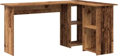 Obrázek produktu pro vidaXL Psací stůl s policí z regenerovaného dřeva 142 x 102 x 73 cm materiál na bázi dřeva