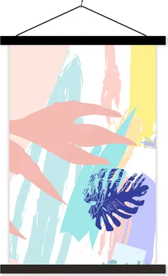 Produktbild von MuchoWow® Textilposter Sommer - Strand - Rosa 120x180 cm mit schwarzem Rahmen - Fotos
